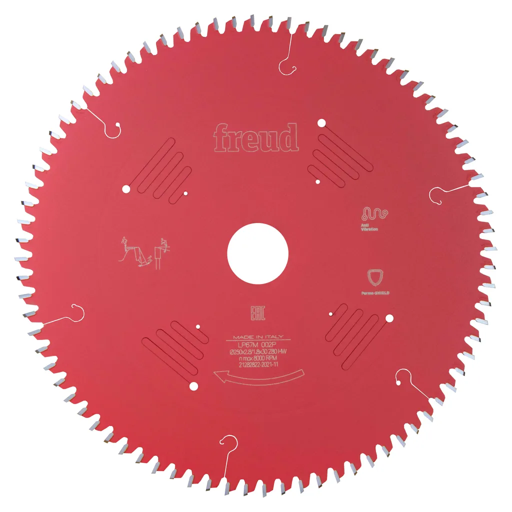 Disco de sierra circular Freud para melamina LP67M 002P (diámetro 250mm e 80 dientes)