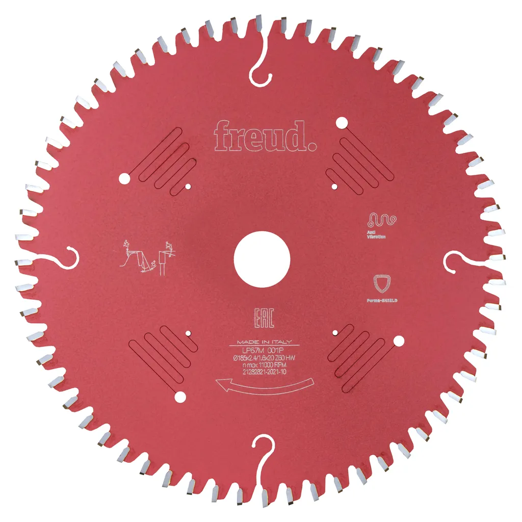Disco de sierra circular Freud para melamina LP67M 001P (diámetro 185mm e 60 dientes)