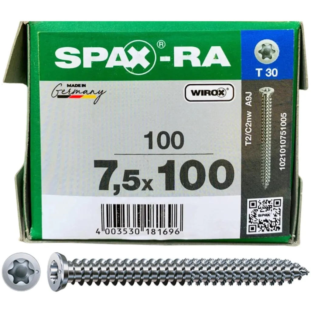 Tornillo Spax RA para concreto sin taquete 7,5 x 100 mm T30 100 pzas