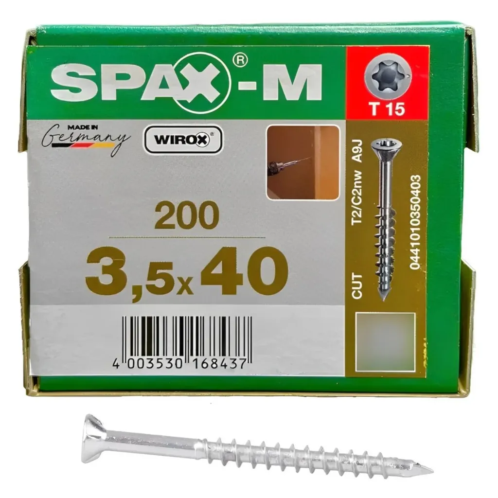 Tornillo Spax M para MDF 3,5 x 40 mm T15 200 pzas
