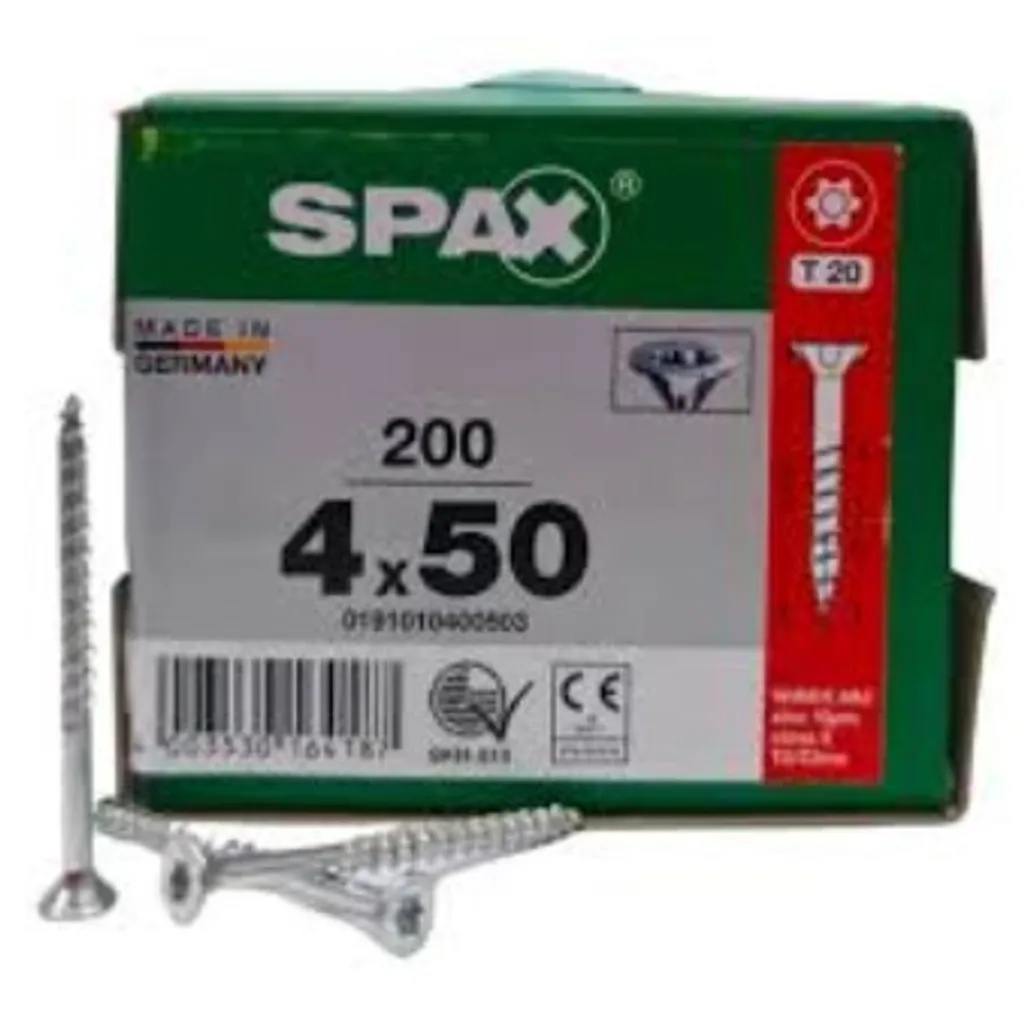 Tornillo Spax Universal cuerda completa 4 x 50 mm T20 200 piezas